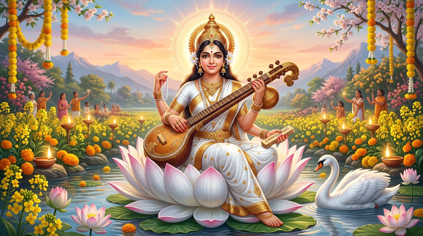 वसन्त पंचमी (माँ सरस्वती प्राकट्य पर्व) - दर्शन चित्र 1