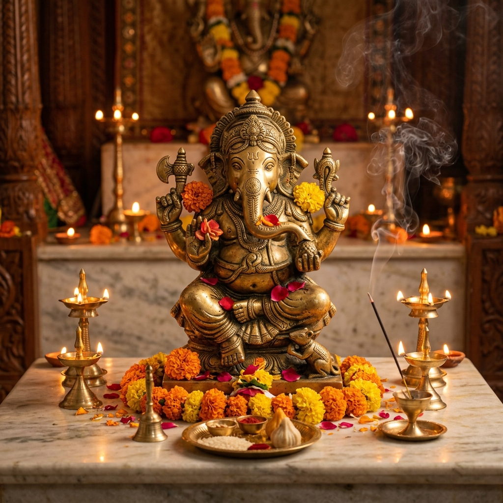 गणेश चतुर्थी स्थापना पूजा किट (16 उपचार)